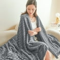 thumbnail image 6 of HomeDM Fleece Blanket - 47"x39" Soft Lightweight Cozy Warm Throw Blanket for Bed, Sofa, and Couch, Bedroom Home Decor Gifts, Gray, 6 of 6