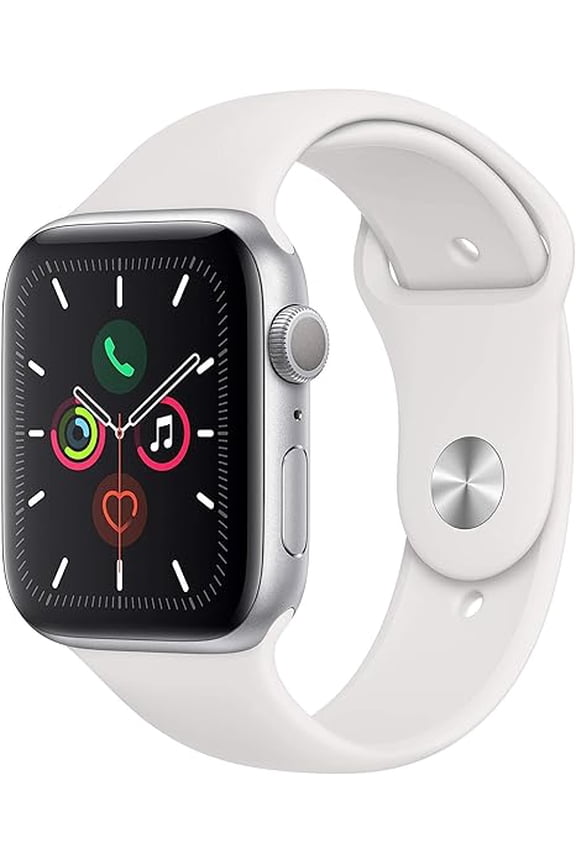 Restored Apple Watch Series 5 (GPS, 44mm) - Silver Aluminum Case - White Sport Band (Refurbished)