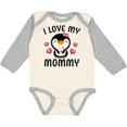 thumbnail image 3 of Inktastic I Love My Mommy with Cute Penguin and Hearts Girls Long Sleeve Baby Bodysuit, 3 of 5