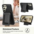 thumbnail image 3 of For Samsung Galaxy S24 Ultra Magnetic Case TPU + PU Leather Phone Back Cover with Detachable Card Holder, 3 of 4