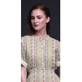 thumbnail image 3 of Bimba Rayon Stripe,Leaves & Rose Floral Printed Gown Kimono Sleeves Summer Long Maxi SlitÂ&nbsp;Dress-XX-Large, 3 of 6