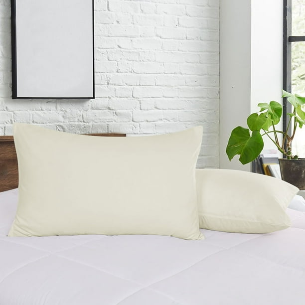 PiccoCasa Soft Microfiber Pillowcase Set of 2, Beige Pillow Case for