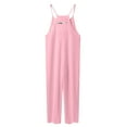 thumbnail image 4 of eczipvz Girls Romper Size 6 Girls Jumpsuit Ruffle Sleeveless Smocked Off Shoulder Wide Leg Romper One Piece Summer Outfits Pink,7-8 Years, 4 of 7