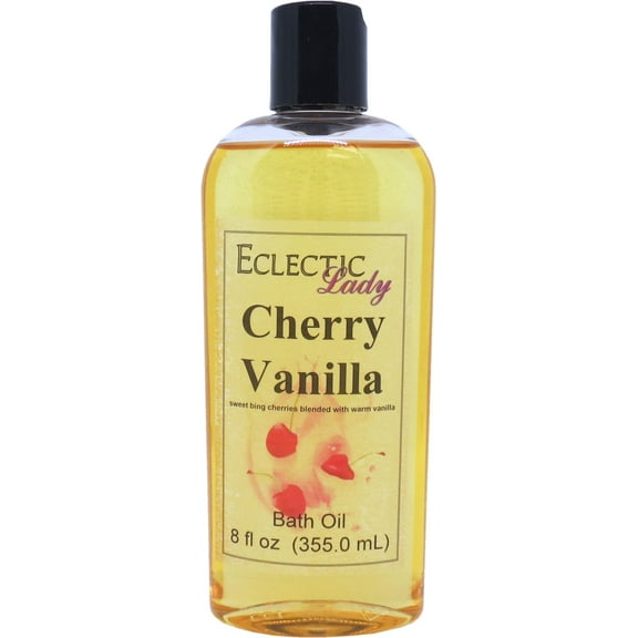 Cherry Vanilla Bath Oil - Scented Body Oil - Relaxing & Moisturizing Bathing Oil - Fragrance Body Oil For Dry & Rough Sensitive Skin - 8 oz