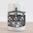 thumbnail image 2 of Queen Ceramic Toothbrush Holder, Antique Royal Crown Kingdom Emperor Ruler Czar Monarchy Authority, Decorative Versatile Countertop for Bathroom, 4.5" X 2.7", Black and White, 2 of 4