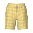 thumbnail image 4 of Lsque Mens Swim Trunks Yellow Gingham Pattern - Bathing Suit Compression Liner - Beach Swim Shorts Swimwear - (S-3XL) - Stretch Quick Dry -XX-Large, 4 of 9