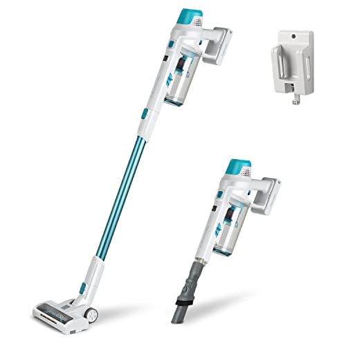 Aspiradora de mano inalámbrica Kenmore DS4065, 1 L de capacidad, ligera, con dos velocidades de succión, faro LED, 2 en 1, ideal para pisos de madera, alfombras y pelo de perro, color azul.