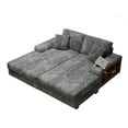 thumbnail image 6 of Convertible Combination Sofa, Corduroy Fabric, Fluffy Modern Sleeper Sofa Chair, Oversized Combination Living Room Double Lounge Chair (Grey), 6 of 11