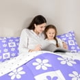 thumbnail image 5 of Manfei Geometric Flower Floral Bedding Comforter Set,Cute Cartoon Cherry Twin Comforter Sets,Purple White Bedding Set For Teens,Breathable Home Decor Reversible,2-Piece, 5 of 8