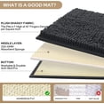 thumbnail image 4 of 3 Pieces Bathroom Rugs, Ultra Soft Non Slip Absorbent Chenille Toilet Bath Mat Set (Charcoal/Dark Grey), 4 of 6