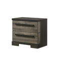 thumbnail image 2 of 1pc Contemporary 2-Drawer Nightstand Brown Gray Finish Wooden Bedroom Furniture, 2 of 4