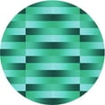 thumbnail image 1 of Ahgly Company Tapis Rond Lavable en Machine Intérieur Transitionnel Turquoise Bleu Vif, 4 Pieds Rond, 1 of 7