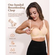 Momfree Nursing Bra, Seamless Maternity Bra with Jelly Strip Support, Buttery Soft Fabric for Breastfeeding