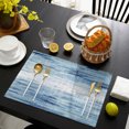 thumbnail image 4 of Vintage Blue Placemats Set of 4, Retro Blue Ombre Modern Abstract Art Washable Wipeable Table Mats for Dining Tables, Indoor Outdoor Kitchen Place Mats for Holiday Party Table Decor, 4 of 9