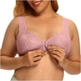 thumbnail image 2 of Bras for Womens Sexy Lace Wireless Front Closure Bras For Women Lingerie Comfort Push Up Bra Silke Adjusted Plus Size Backless Bralette, 2 of 7