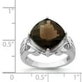 thumbnail image 2 of Sterling Silver Rhodium Checker-Cut Smoky Quartz Ring QR2945SQ, 2 of 2