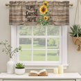 thumbnail image 3 of Sunflower Bee Valances for Windows, Decorative Rod Pocket Window Valance Curtains, Farmhouse Country Wooden Plank Brown Short Curtain Drapes for Kitchen/Bathroom/Living Room, 2 Panels, 60" W x 18" L, 3 of 8