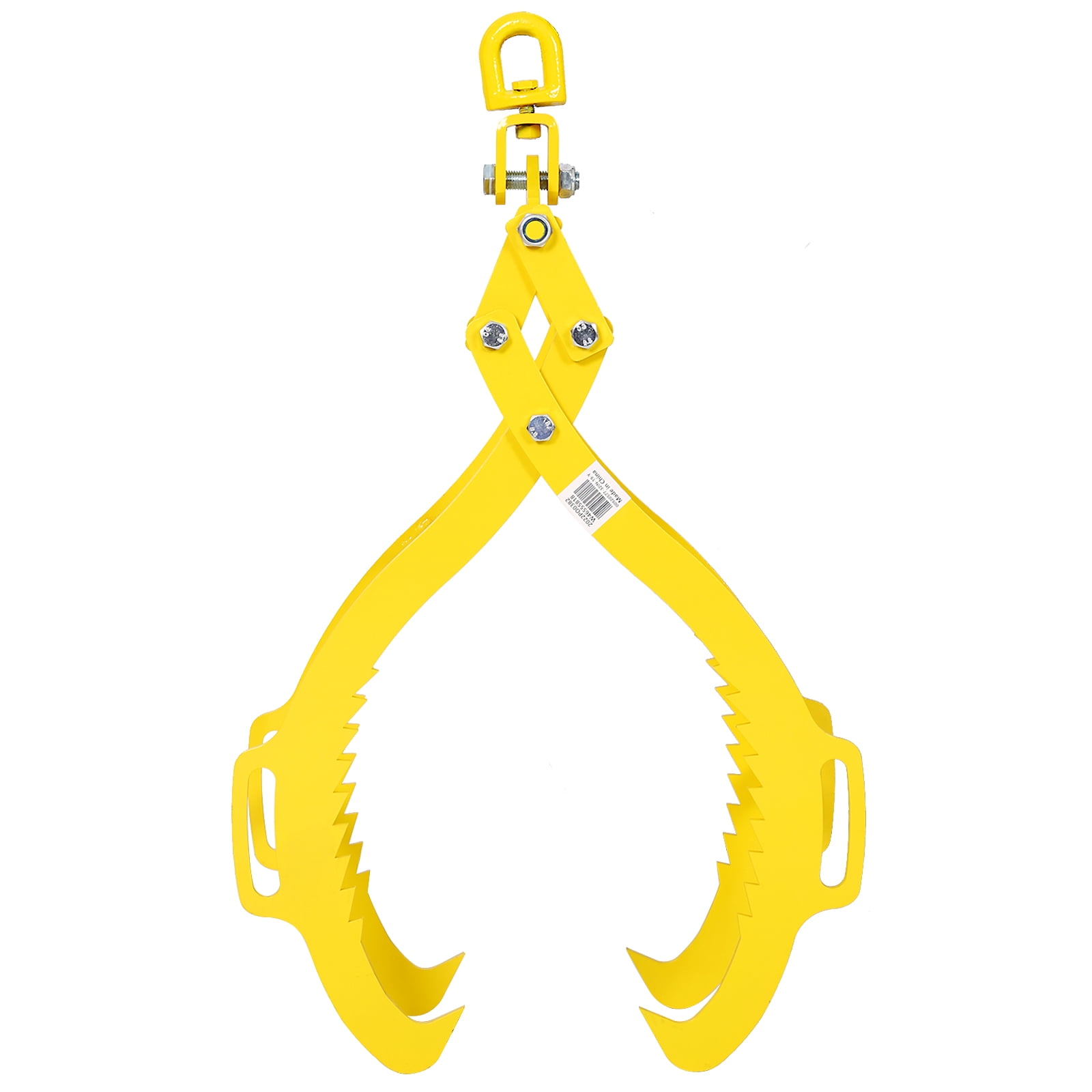 4 Claw Logging Tongs 32” Opening, 3300 Lb Capacity Grabber for Skidding & Lifting Firewood, Timber, Poles with Truck, Tractor, ATV - Red Powder Coated, Heavy Duty Logging Tool