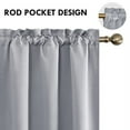 thumbnail image 4 of DWCN Blackout Curtains Room Darkening Thermal Insulated Bedroom Curtains Window Curtain Panels, 42 x 63 inches Long, Set of 2 Silver Grey Rod Pocket Drapes, 4 of 5