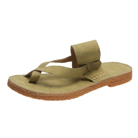 

Dtydtpe Ladies Fashion Solid Color Leather Toe Soft Sole Flat Open Toe Casual Sandals Womens Thong Wedge Sandals Coral Sandal