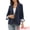 Navy Blue, variant on Women's Business Casual One Button Cotton Linen Blazer Jacket S Beige