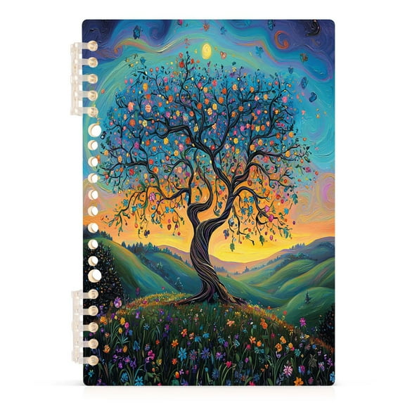Whimsical Tree Of Life Notebooks 1-subject Journal 60 Sheets A5 College Ruled Paper Detachable Ring 8.3"x5.7"