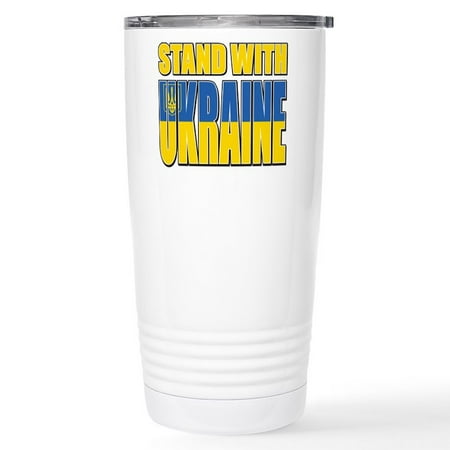 

CafePress - Stand With Ukrain 16 Oz Stainless Steel Travel Mug - Stainless Steel Travel Mug Insulated 20 oz. Coffee Tumbler