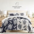 thumbnail image 3 of Lightweight Quilt Sets - Wrinkle Free - Coverlet Navy Blue Floral Patterns for King Size Bedding by Comfort Canopy, 3 of 12