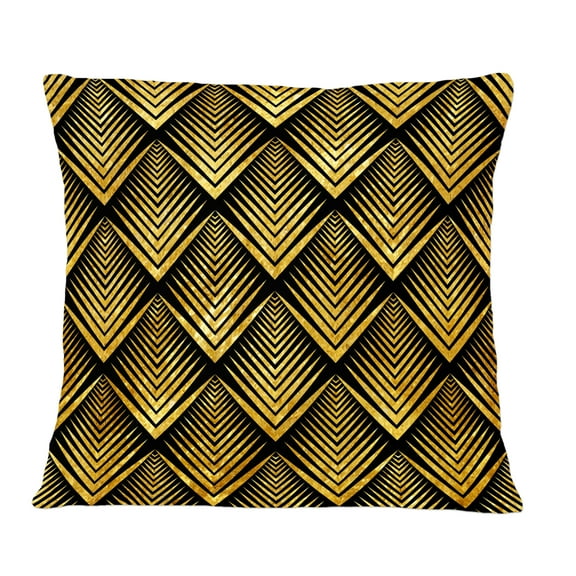 Designart Art Deco Seal pattern' Mid-Century Modern Throw Pillow - 12x20