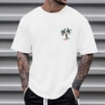 thumbnail image 2 of Dagegui Men's Crewneck T-Shirt Short Sleeve Summer Casual Loose Fit Shirts Trendy Palm Tree Graphic Tee Tops White XXL, 2 of 4