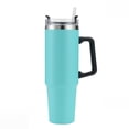 thumbnail image 3 of Taza De Aislamiento De Coche Taza de agua para coche de 40 onzas, taza de aislamiento de paja, taza de café para vehículo con asa (verde) Hugtrwg Para Estrenar, 3 of 7