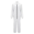 thumbnail image 4 of Wangmeiwg Women's Sweatshirts Stylish Women's Trousers Suit Casual Long Sleeve Zippered Hoodie and Pants Set for Autumn and Winter Days White S, 4 of 9