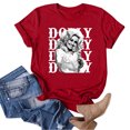 thumbnail image 2 of Dolly Shirt for Women Country Music Graphic Tee Repeated Name Portrait T Shirt Short Sleeve Crew Neck Casual Western Top, 2 of 5