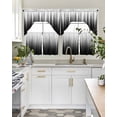 thumbnail image 4 of Black White Swag Curtains for Living Room/Bedroom Windows, Modern Geometric Abstract Gradient Striped Kitchen Curtains and Valances Set 36 Inch Length, Light Filtering Swags Valance Curtain Panels, 4 of 5