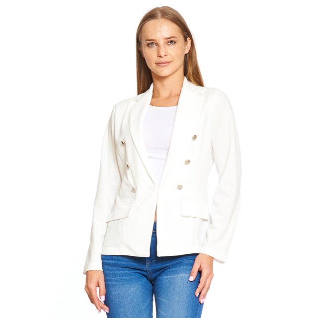 Saco Con Botones Blazer Para Mujer Casual Formal Ivory blanco M Incógnita 330684