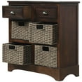 thumbnail image 3 of MODERNLUXE Armoire de Rangement Rustique avec 2 Tiroirs et 4 Paniers Classiques en Rotin, Buffet Bahut en Bois pour Entrée, Salle à Manger, Salon, Espresso, 3 of 7