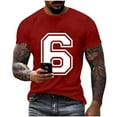 thumbnail image 3 of Feancey Graphic Tees for Men and Women Number Print Crewneck Short Sleeve T-Shirts Unisex Workout Shirt for Sports Fans Birthday Red 3XL, 3 of 7