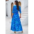 thumbnail image 2 of Women's Printed Tied Half Sleeve Dress with Front Slit in Lightweight Comfort 100% Polyester Fabric All Day Wear, 2 of 17