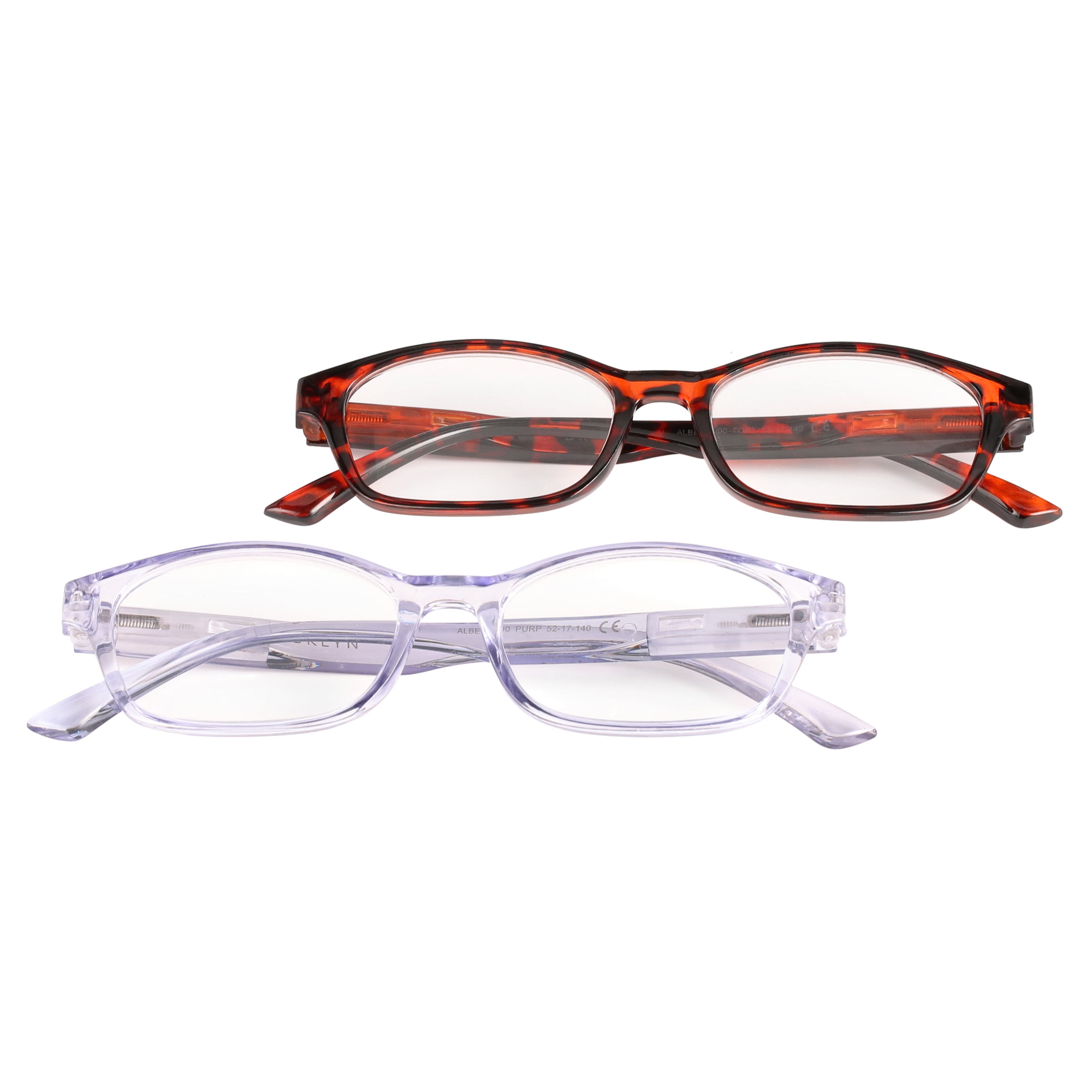 Bklyn, Albee +3.00, Adult, Womens, Plastic Reading Glasses & Pouches Value Pack , 2 Ea