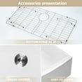 thumbnail image 6 of Logmey 33"LX19"W Framhouse Kitchen Sink White Ceramic Apron Front Sinks with Strainer, 6 of 7