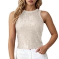 thumbnail image 2 of Lixiuxyad Camisoles For Women Fashion Sequin Camisole Summer Sleeveless Tank Top With Glitter Rhinestone Spaghetti Strap For Casual Party Wear,Beige, 2 of 7