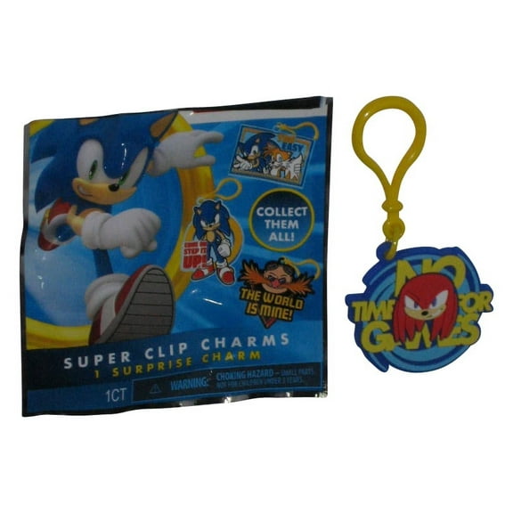 Sonic The Hedgehog Knuckles No Time For Games Rubber Charm Keychain - (Forever Clever Super Clip)