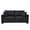 Black + Wood+Fabric + Foam, variant on FENGFAN 69 Inch 2-Seater Upholstered Sofa, Textured Polyester Fabric Couch with 2 Throw Pillows, Wood Frame Plastic Legs, Dark Grey, 1 Pack