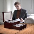 thumbnail image 3 of Yescom 20 Slots Wooden Watch Box Watch Display Case Glass Top Men Jewelry Collection Storage Organizer Ebony Wood Yescom Modern, 3 of 9