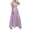 Purple, variant on Sngxgn Women's Deep V Neck Short Sleeve Long Dresses Pleated High Waist Slit Maxi Dress(Black,M)