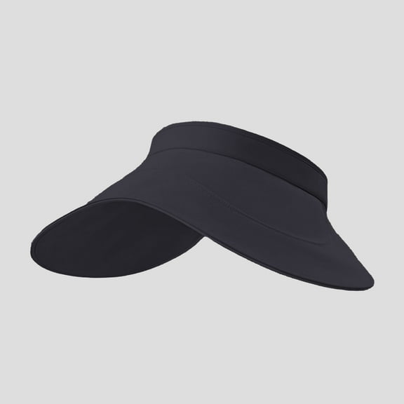 Women's Wide Brim Visor Stylish Foldable UPF50 Sun Protection Hat, Black
