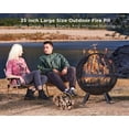 thumbnail image 4 of Jocisland 35 inch Wood Burning Globe Fire Pit for Outside Steel, 4 of 7