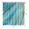 thumbnail image 5 of Blue and Gold Marble Shimmer Streaks Pattern Shower Curtain 72"x72" ,Bathroom Decorative Shower Curtains Set with 12 Hooks,Modern Waterproof Washable Shower Curtain, 5 of 6