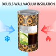 thumbnail image 2 of 20oz Coffee Tumblers Black Leopard Sunflower Pattern Stainless Steel Vacuum Insulated Travel Tumbler Coffee Cups Mug with Lid and Straw with Cleaning Brush for Cold & Hot Drinks, 2 of 5