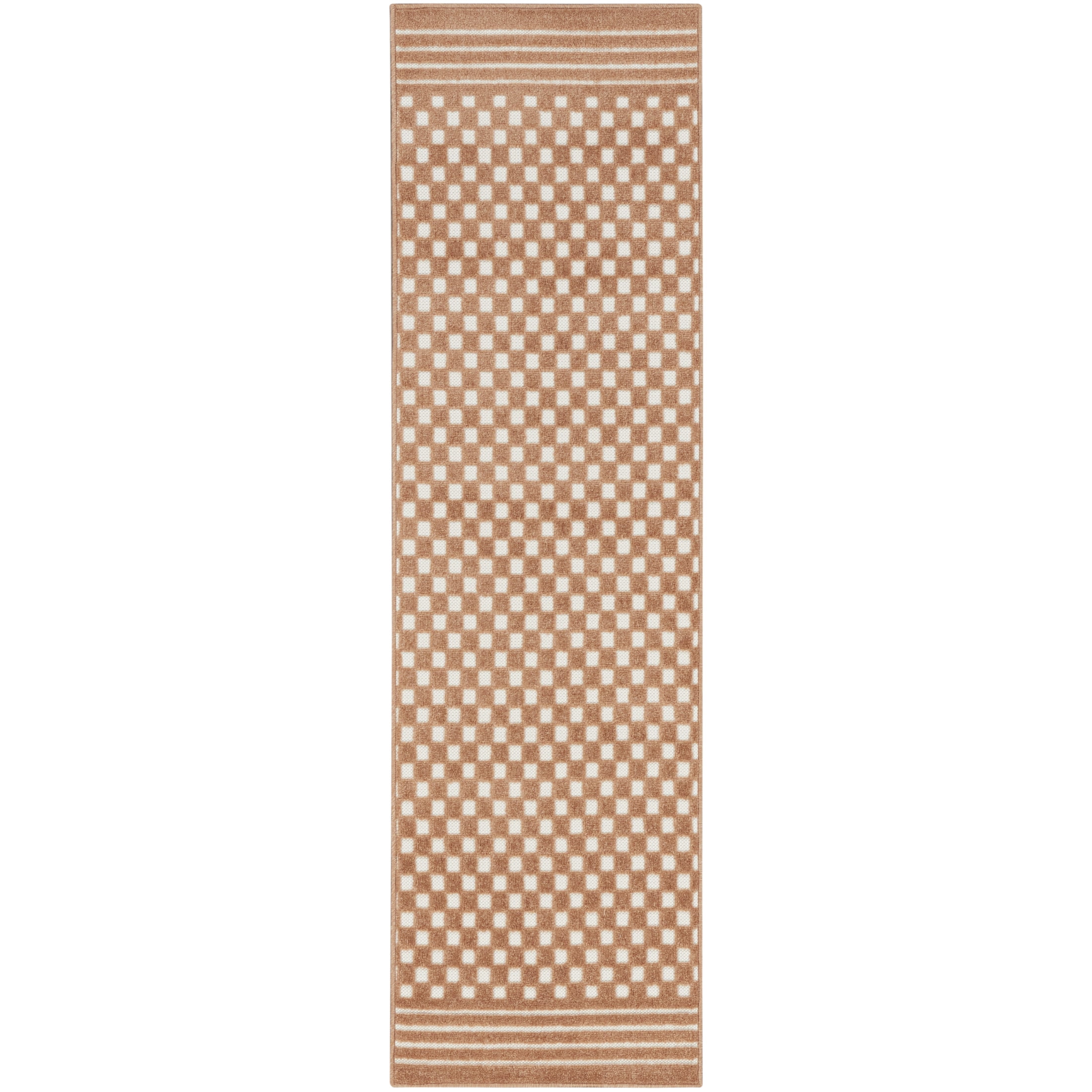 Nourison Care Free 2' x 6' Copper Modern Indoor Rug